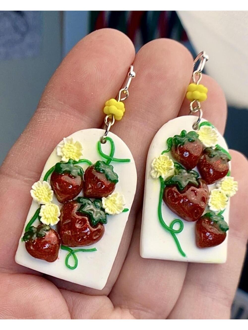 The Linnea Strawberry Dangle Earrings